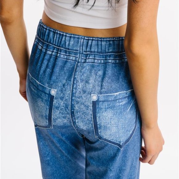 Zyia Distressed Denim Joggers - Picture 6 of 9